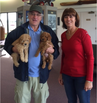 Robert DeNiro with Amy Lane of Fox Creek Farm Goldendoodles