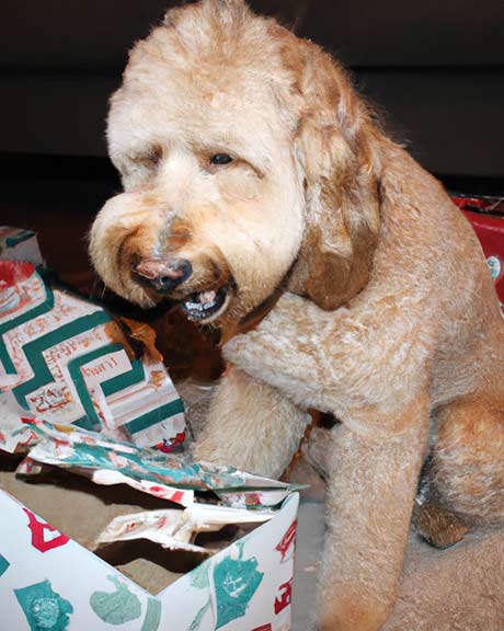 dog opening present