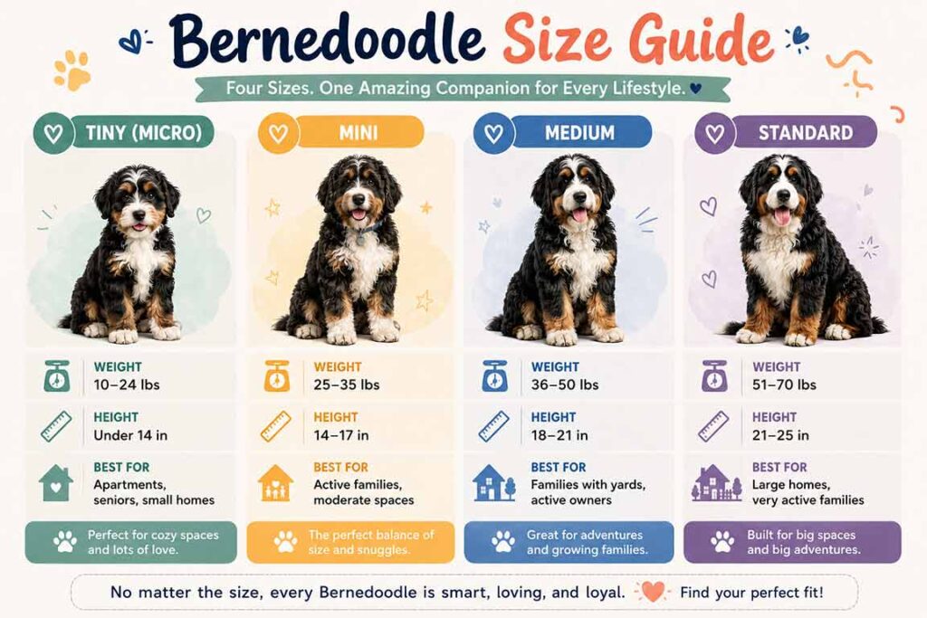 Bernedoodle size guide from Fox Creek Farm